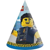 Globos Nordic Feesthoedjes Lego City Junior Papier Blauw 6 Stuks