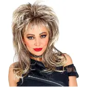 Widmann - 80s Rockster Pruik Cindy - Blond - Carnavalskleding - Verkleedkleding