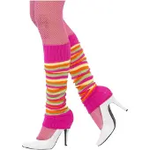 Smiffys Carnaval verkleed Neon gekleurde beenwarmers - dames - Eighties/Jaren 80 feest thema
