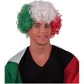 Espa Gekleurde landen pruik Italie/Hongarije - groen/wit/rood - voor volwassenen