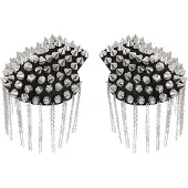 Partyxplosion Epaulettenkapje met spikes zilver (zwart en goud)