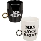 Out of the blue Porseleinen mokken Mr Right & Mrs Always Right