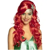 Boland Pruik Sirena Zeemeermin (rood / zilver)
