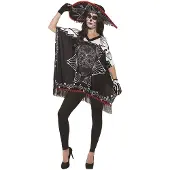 Smiffys Day of the dead bandiet kostuum (zwart, wit en rood)