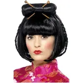 Sans marque Smiffys Pruik Oriental Lady Zwart