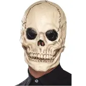 Smiffys Skull skeleton masker (grijs / zwart)