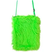 Widmann Mooie pluche handtas in neon groene kleur