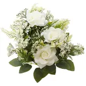 My Dream Day Rozen kunstbloemen boeket - 5x - wit - H41 cm - Kunstbloemen