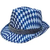 Espa Blauw/wit Beieren hoedje voor volwassenen - Oktoberfest/bierfeest feesthoeden - Alpenhoedje