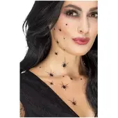 Smiffys Smiffy's Halloween Zwarte spinnen tattoos - 2 vellen - Horror/Halloween - verkleed thema accessoires
