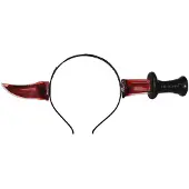 Merkloos Halloween/horror verkleed diadeem - bloederig mes - kunststof - verkleedaccessoires - Verkleedhoofddeksels