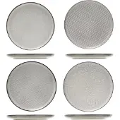 COSY&TRENDY Cuatro-grey Dessert Plate D20 Set 4 Assdigital Printing