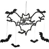 Ginger Ray Zwarte Houten Vleermuizen Bord | Happy Halloween