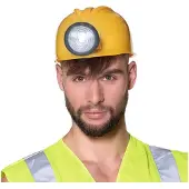 Boland Bouwvakkers helm met licht (geel)