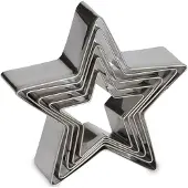 Luigi Bormioli Uitsteekvorm 5 Delig Ster Zilver zilver Metaal Uitsteekvorm