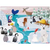 Janod Voelpuzzel - Het Leven Op De Ijsschots - Reuze 20-Delige Puzzel Van Stevig Karton, Met 7 Stukjes Met Texturen - Inclusief Poster - Geschikt Vanaf 2 Jaar