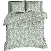 Satin d'or Dekbedovertrek Blake Dusty Green Satijn-200 x 200 / 220 cm | 2-Persoons