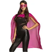 Boland verkleedcape en -masker superheld dames roze