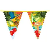 Partyking Beach tropisch vlaggenlijn (blauw, geel en multi)