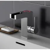 Schutte ORINOCO LED-ééngreepsmengkraan wastafel met watervaluitloop, chroom