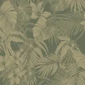 Dutch Wallcoverings Behang Joelle groen en goudkleurig