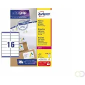 Avery Zweckform AVERY ultragrip Adresetiketten L7162-100 Permanent klevend A4 Wit 99,1 x 33,9 mm 100 Vellen à 16 Etiketten