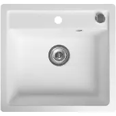 Sapho spoelbak 53x50cm met kraangat wit graniet