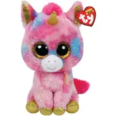 TY Beanie Eenhoorn knuffel - Fantasia - roze - 24 cm - pluche - eenhoorns knuffels