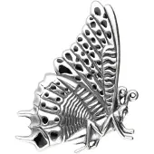 MOOYE ® - Collectie Zilveren Vlinder met zwart emaille kettinghanger