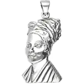 MOOYE ® - Collectie Zilveren Afrikaanse vrouw kettinghanger