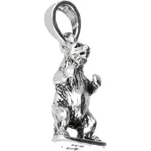MOOYE ® - Collectie Zilveren Grizzly beer staand kettinghanger