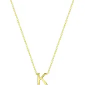 Lucardi Dames Ketting met letter hanger - 9 karaat - Ketting - Cadeau - 43 cm - Geelgoud