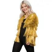 Fever - Tinsel Festival Costume Jacket - L/XL - Goudkleurig