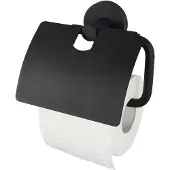 Haceka Toiletrolhouder Kosmos - Staal - Met Klep - Zwart Mat