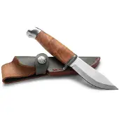 ØYO Oyo Geilo Junior Knife W/ Leather Sheath, jachtmes, bruin