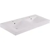 Bally Tigris Slope Dubbele Wastafel Kunstmarmer 120x46cm Met 2 Kraangaten Wit