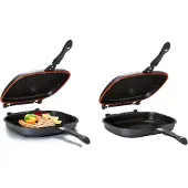 Platinum DADG36 Dubbele Grillpan Burgundy 36cm