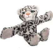 Wild republic knuffel sneeuwluipaard 20 cm pluche wit/zwart