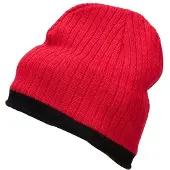 Myrtle beach - Unisex Gebreide Muts (Rood/Zwart)