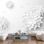Karo-art 245cm X 175cm - Zelfklevend fotobehang - Oosterse Bloemen, Lotus, 8 maten, premium print