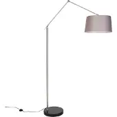 QAZQA Moderne vloerlamp staal met kap donkergrijs 45 cm - Editor