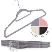 Blumtal - Kledinghangers - Velvet - Fluweel - Grijs - Set van 30