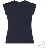 Koko Noko T-shirtjurk Niya met glitters donkerblauw Meisjes Stretchkatoen Ronde hals - maat 98/104 - feestmode / kerstoutfit