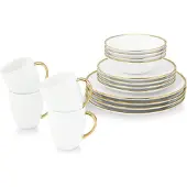 Vt wonen Serviesset vtwonen Raw White Gold (Set van 16)