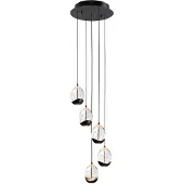 Highlight Hanglamp Clear Egg Zwart 5 Lichts