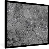 PosterMonkey Fotolijst incl. Poster - Marmer - Grijs - Luxe - 40x40 cm - Posterlijst