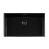 Lorreine Black Quartz Series spoelbak 7440cm Plug Zwart 74BQ-FU