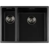 Togo Black Quartz Series spoelbak 34+1540cm Plug GunMetal 3415BQ-FU-GunMetal