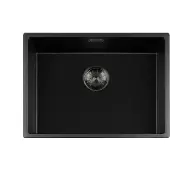 Lorreine Black Quartz Series spoelbak 5540cm Plug GunMetal 55BQ-FU-GunMetal