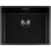 Lorreine Black Quartz Series spoelbak 5040cm Plug GunMetal 50BQ-FU-GunMetal